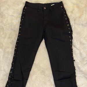 Side laced pants